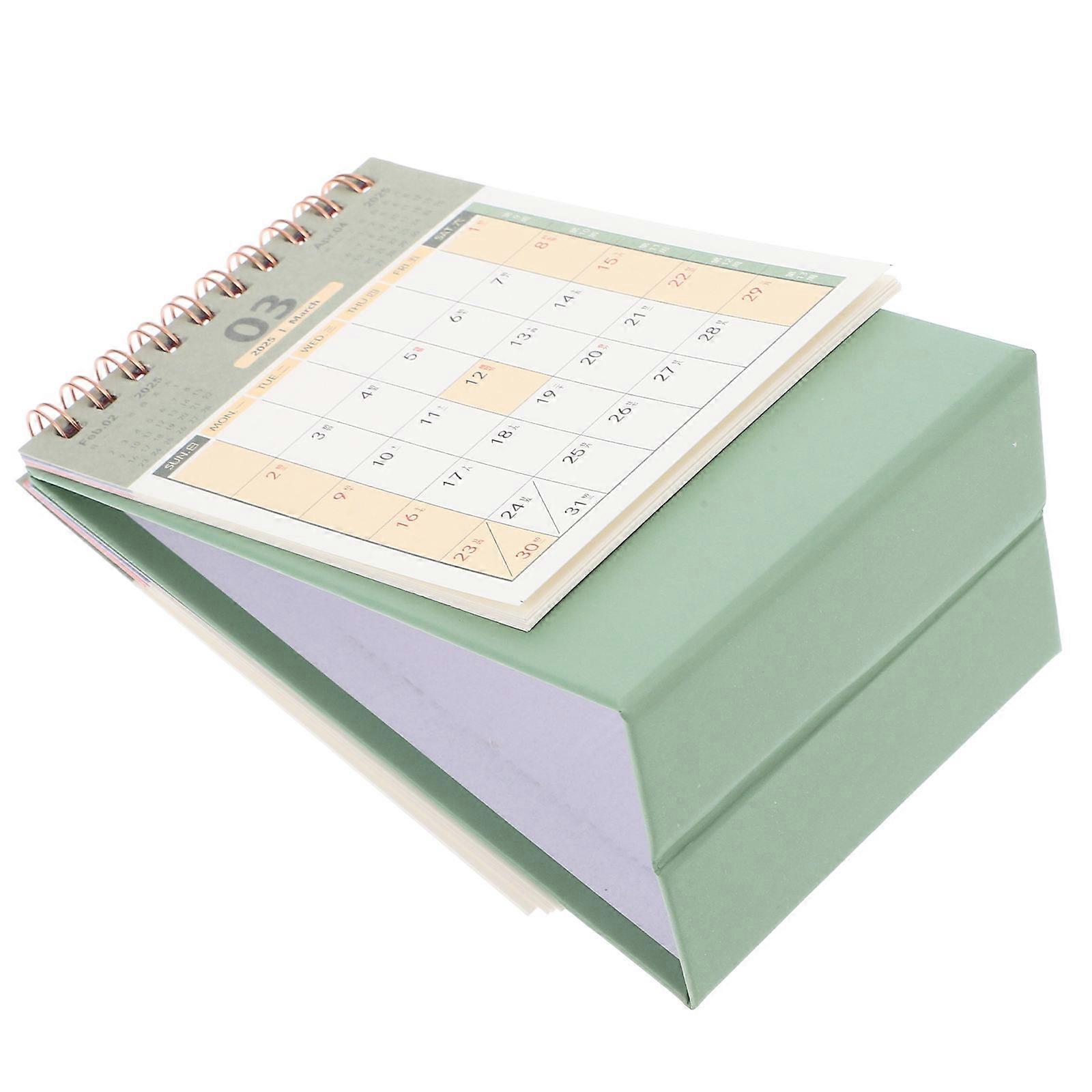 Green Standing Flip Calendar Desk Monthly Schedule 4Pcs Table Calendar