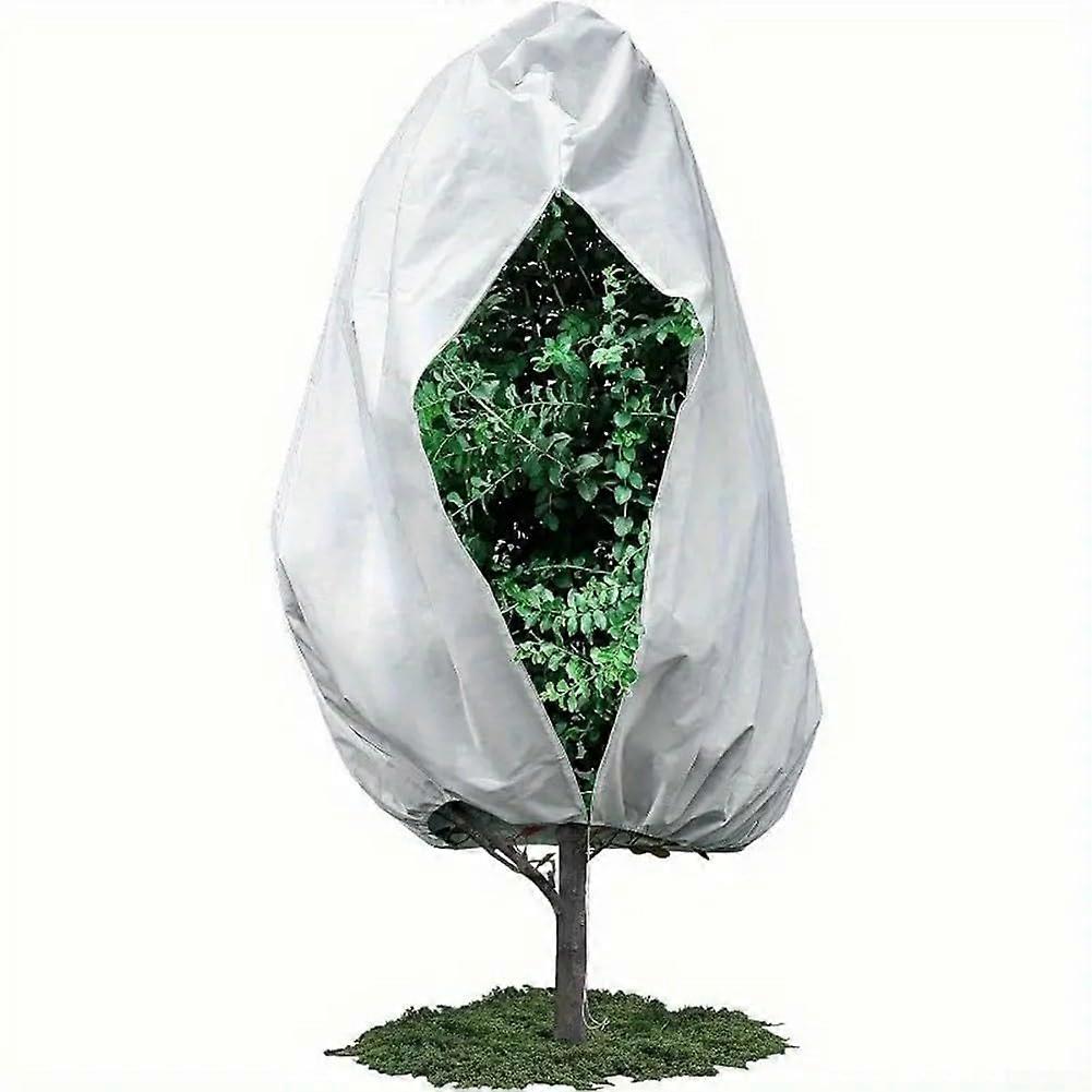 Non Woven Fabric Plant Winter Shield Zipper And Drawstring Closure Frost Protection Adjustable Fit 300x300cm White