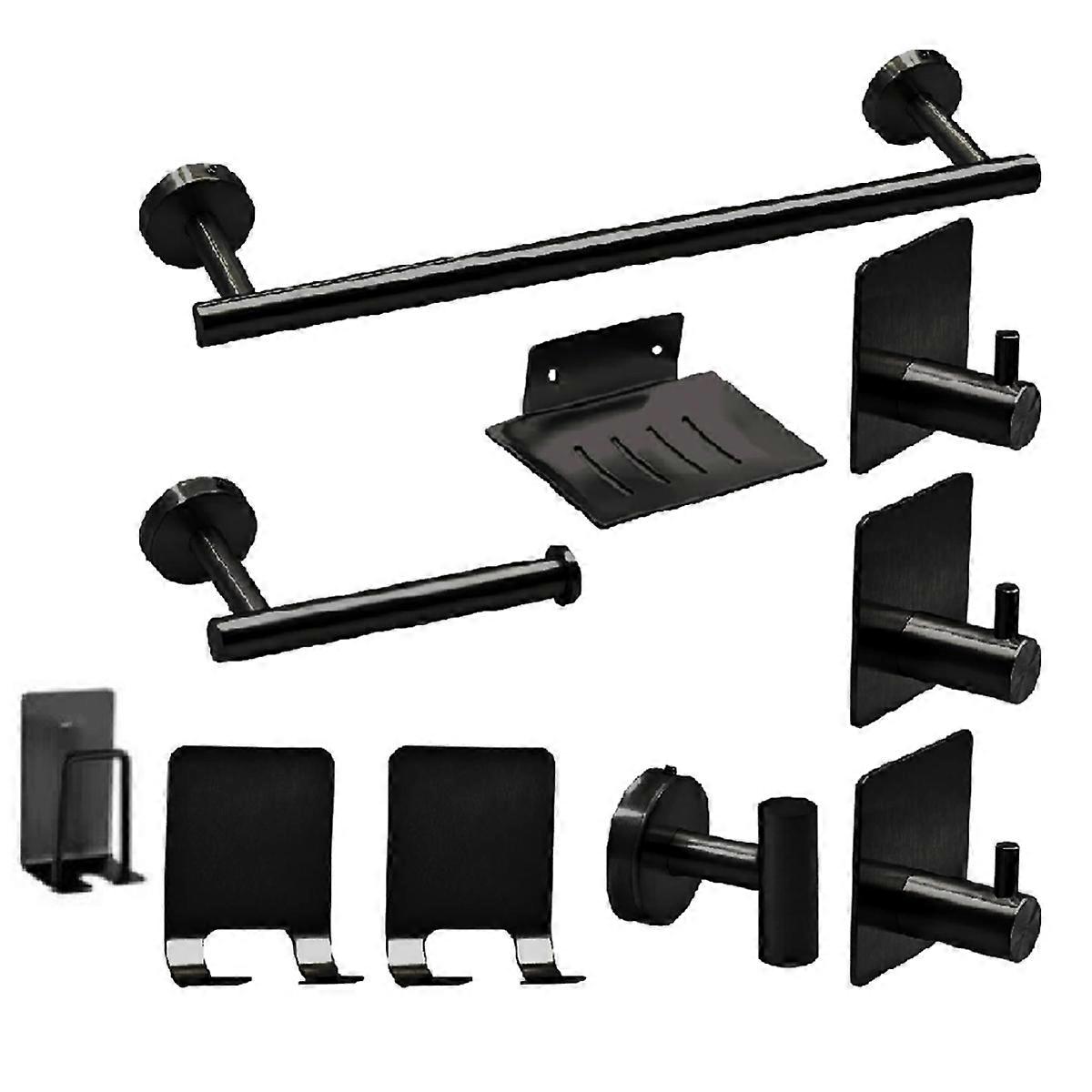 10 stk baderomsutstyrssett, matt rustfritt stål baderomstårnstativ sett veggmontering hjem bathroo