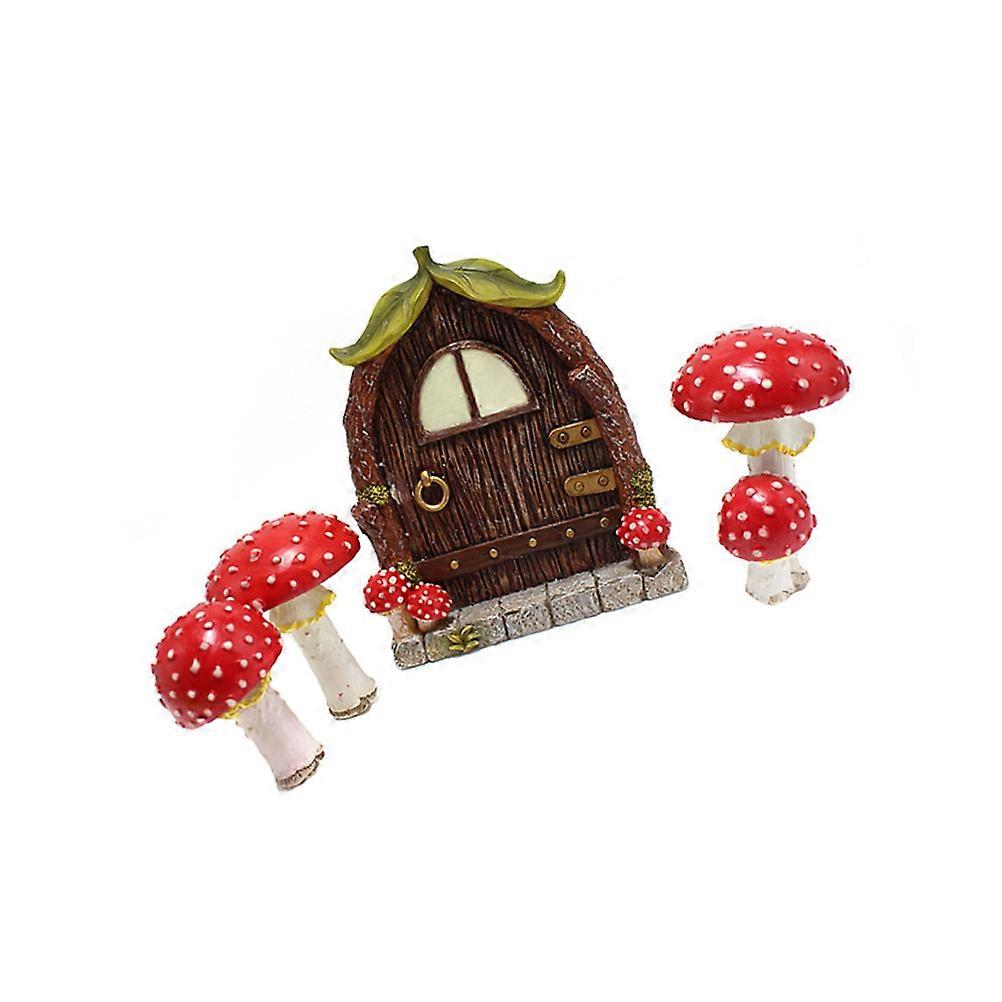 Decorative Mushroom Mini Resin Door Decor Simple and Generous Ornaments 1 Set
