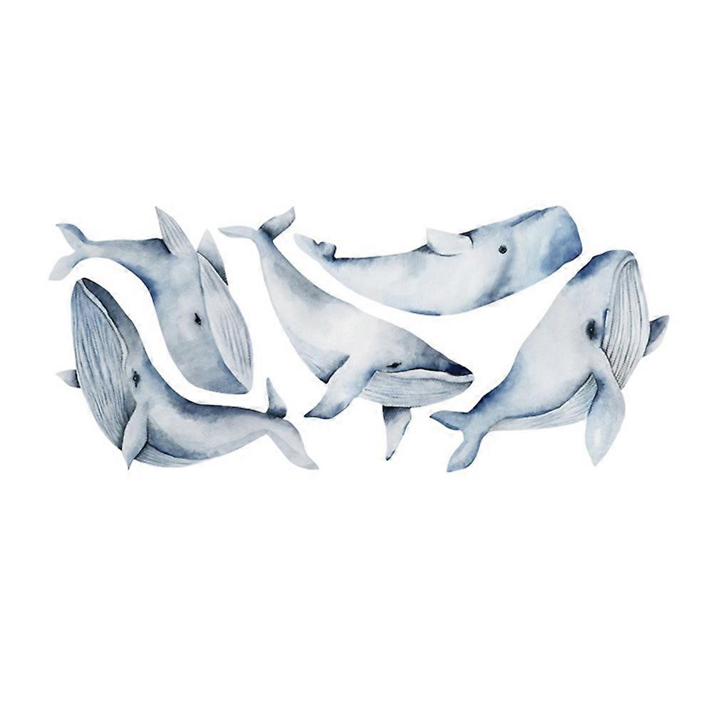 PVC Whale Sticker for Refrigerator Decor 2Pcs Sky-Blue