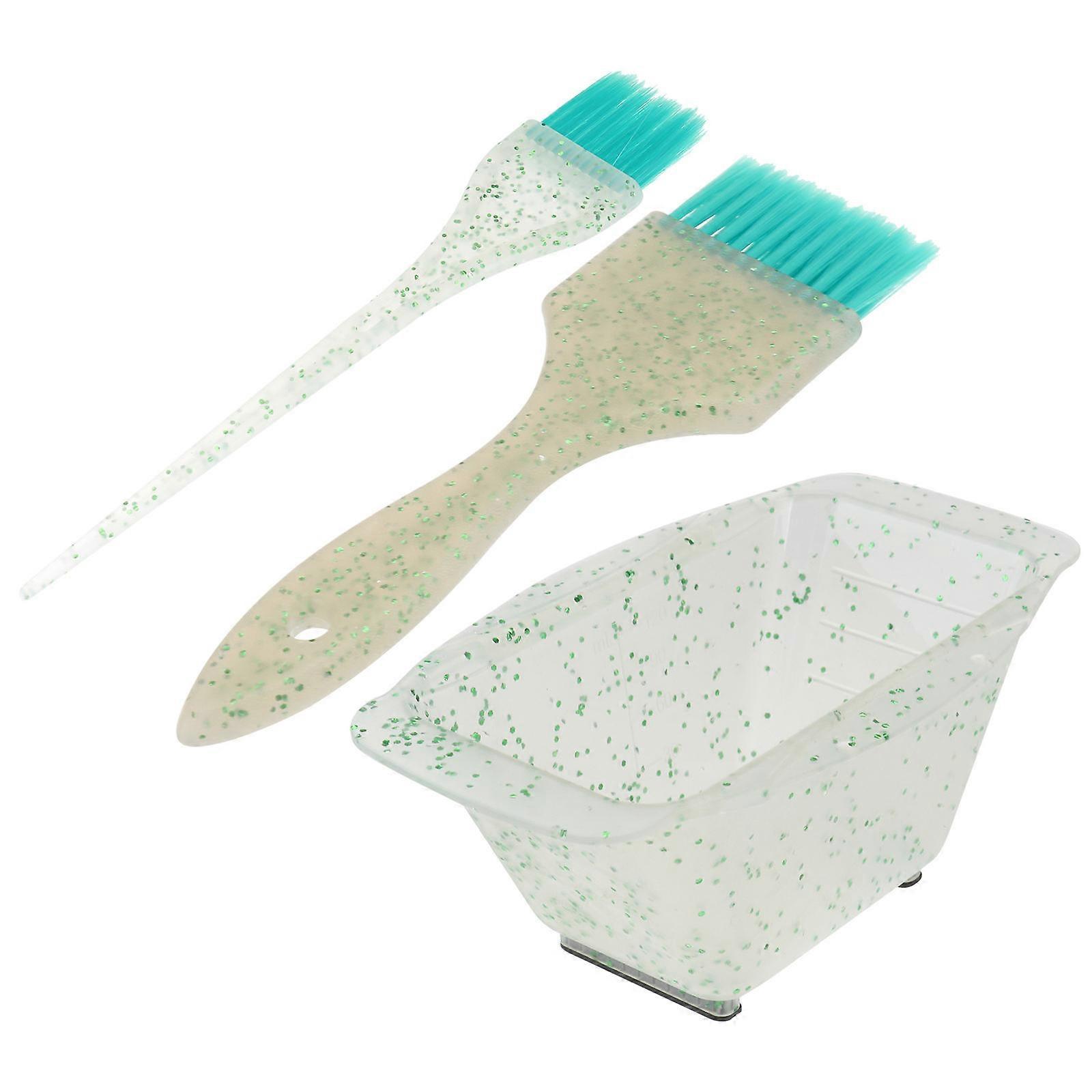 Hair Mixing Bowl Set 1 Set For Professional Users With Green Durable Material Catch Hair Dye Efficiently