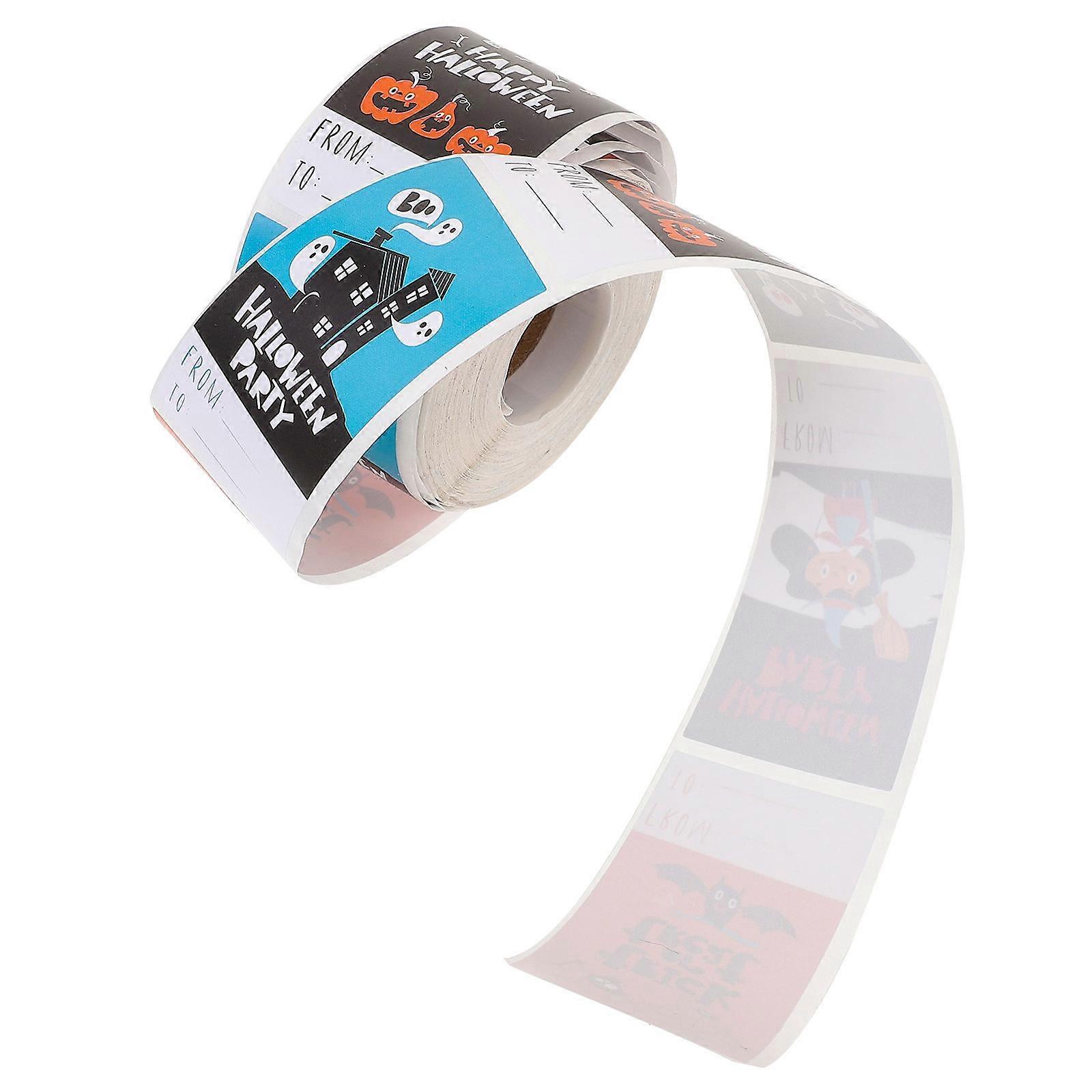 Multi Function Sticker Roll For Decorating Gift Boxes 5 Rolls Of Rectangular Sealing Stickers Ideal For Halloween And Special Occasion Gift Wrapping