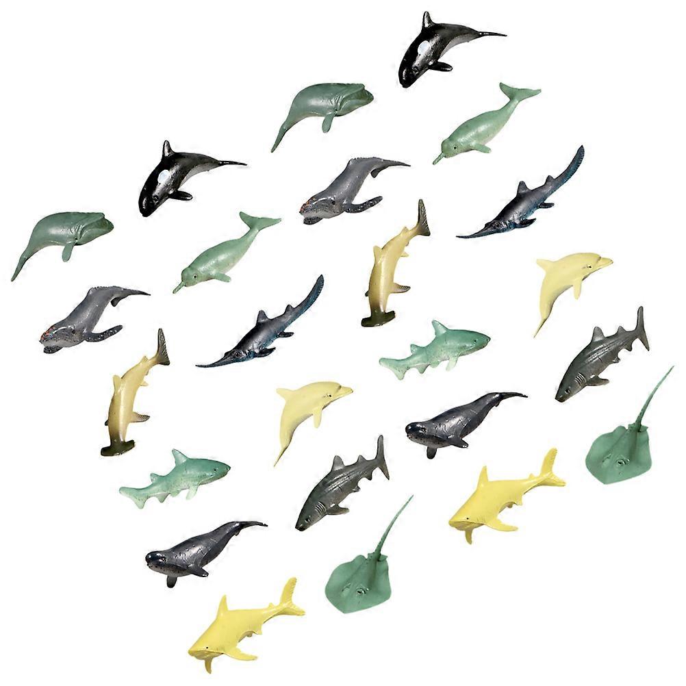 Realistic Fish Tank Decorations 24Pcs Marine Fish Ornaments PVC Indoor Decorative Use Educational Display