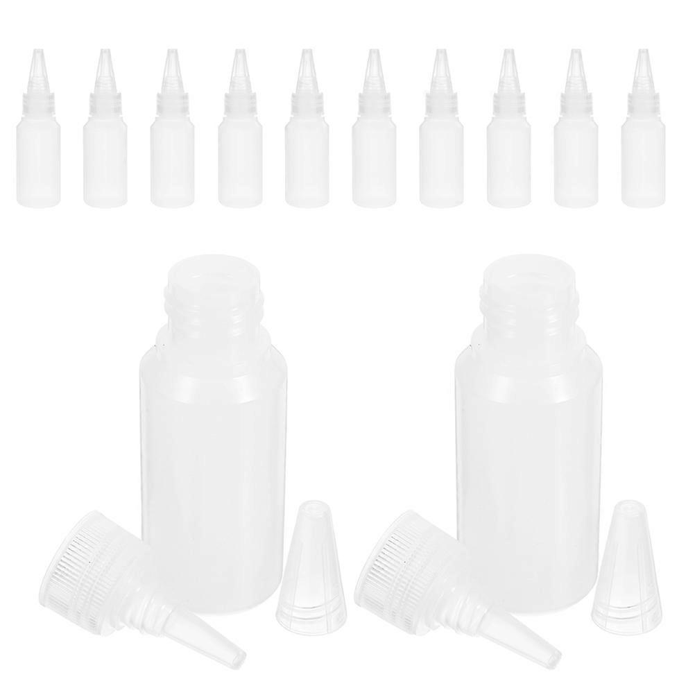 Plastic Glue Applicator Bottles for Crafts with Fine Tips 12Pcs Refillable