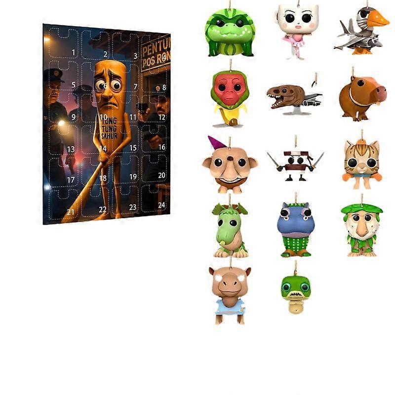 24 יחידות איטלקי Brainrot טונג סאחור דמות Tralalero דמויות אקריליק מחזיק מפתחות תליון מצחיק דגם משחק אספנות מתנה