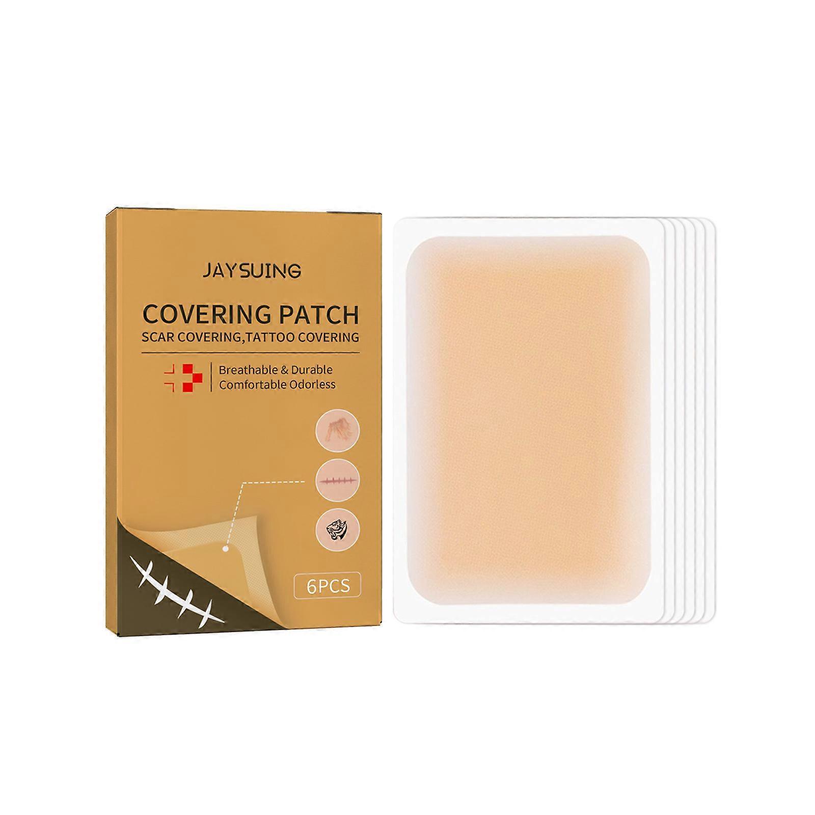 Unsichtbarer Concealer-Patch für Tattoo-Narben, Abdeckpflaster, unsichtbar, wasserdicht, hautfarbener Concealer, 6 Patches/Box