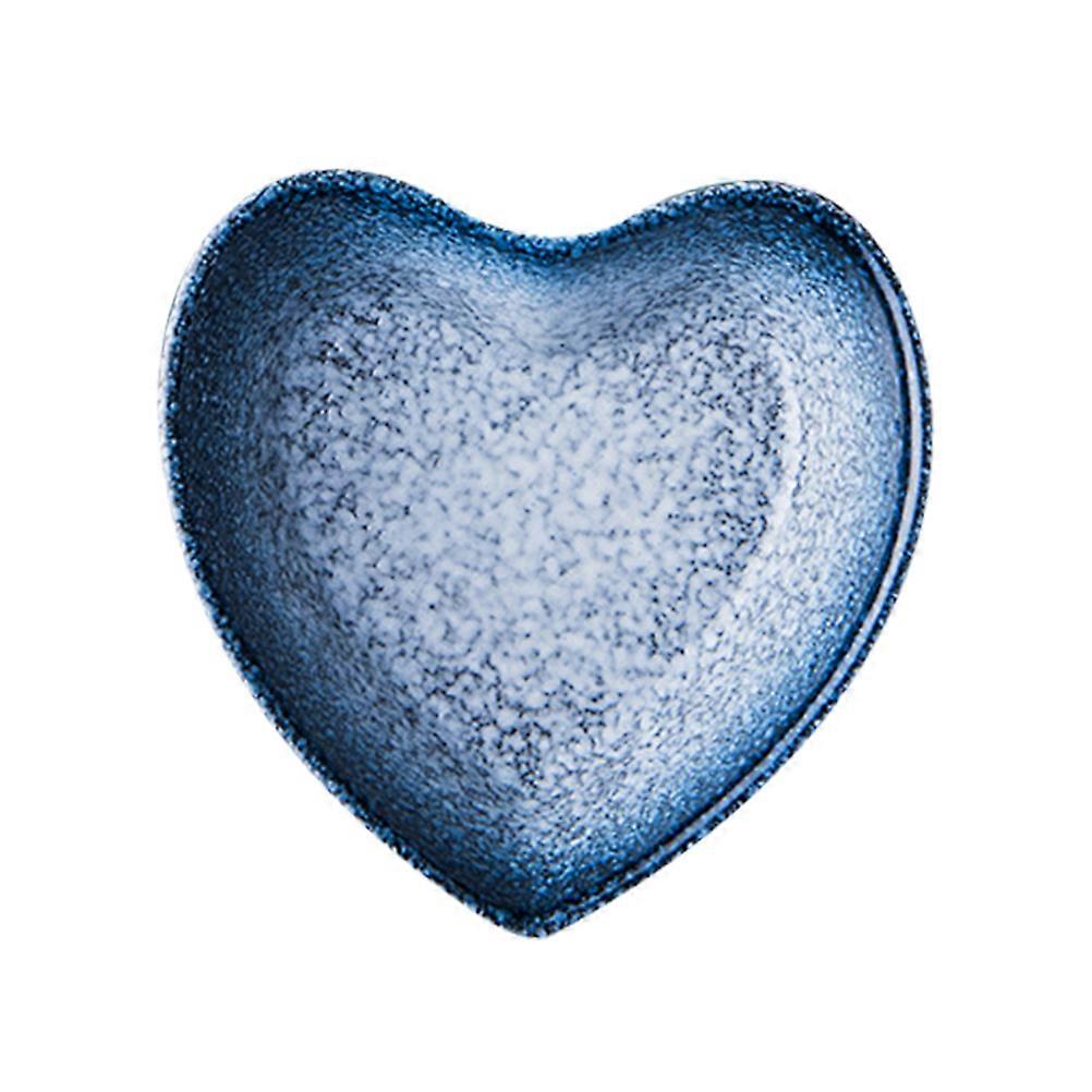 Creative Bowl Heart-Shaped Ceramic Bowl for Kitchen Use Sky-Blue