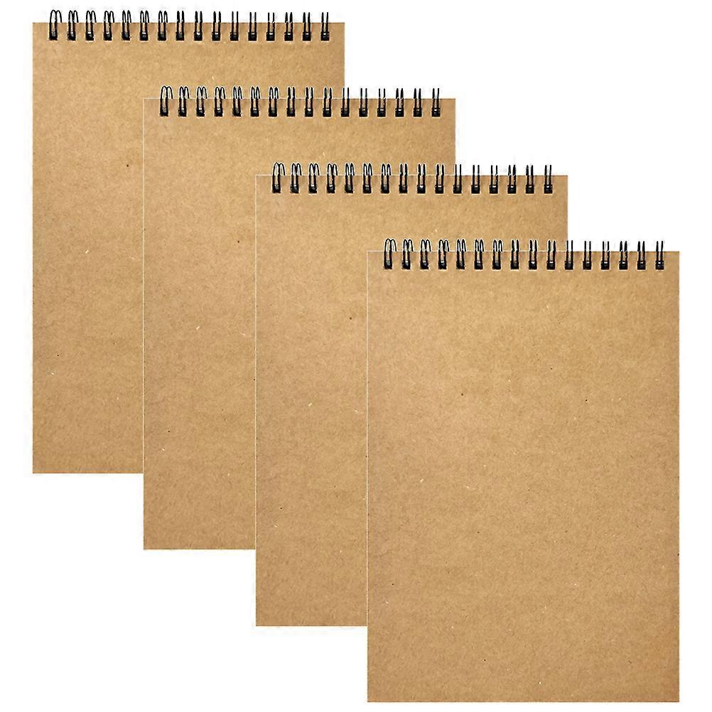 Note Down Notepad Spiral Notebook for Office Use Paper Coffee Color for Journaling 4Pcs