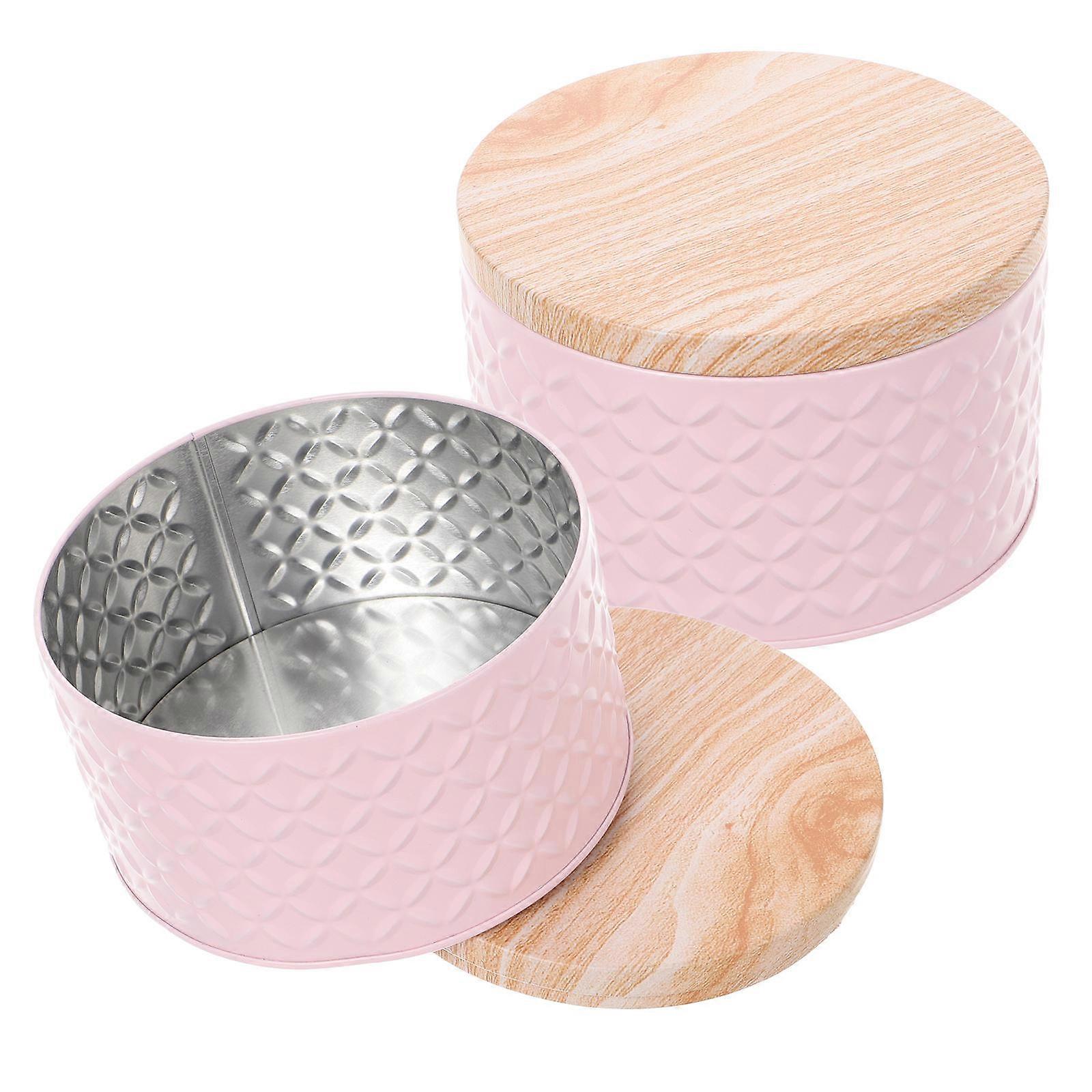 Multifunctional Storage Box for Biscuit Cake 6Pcs Iron Candy Boxes Pink