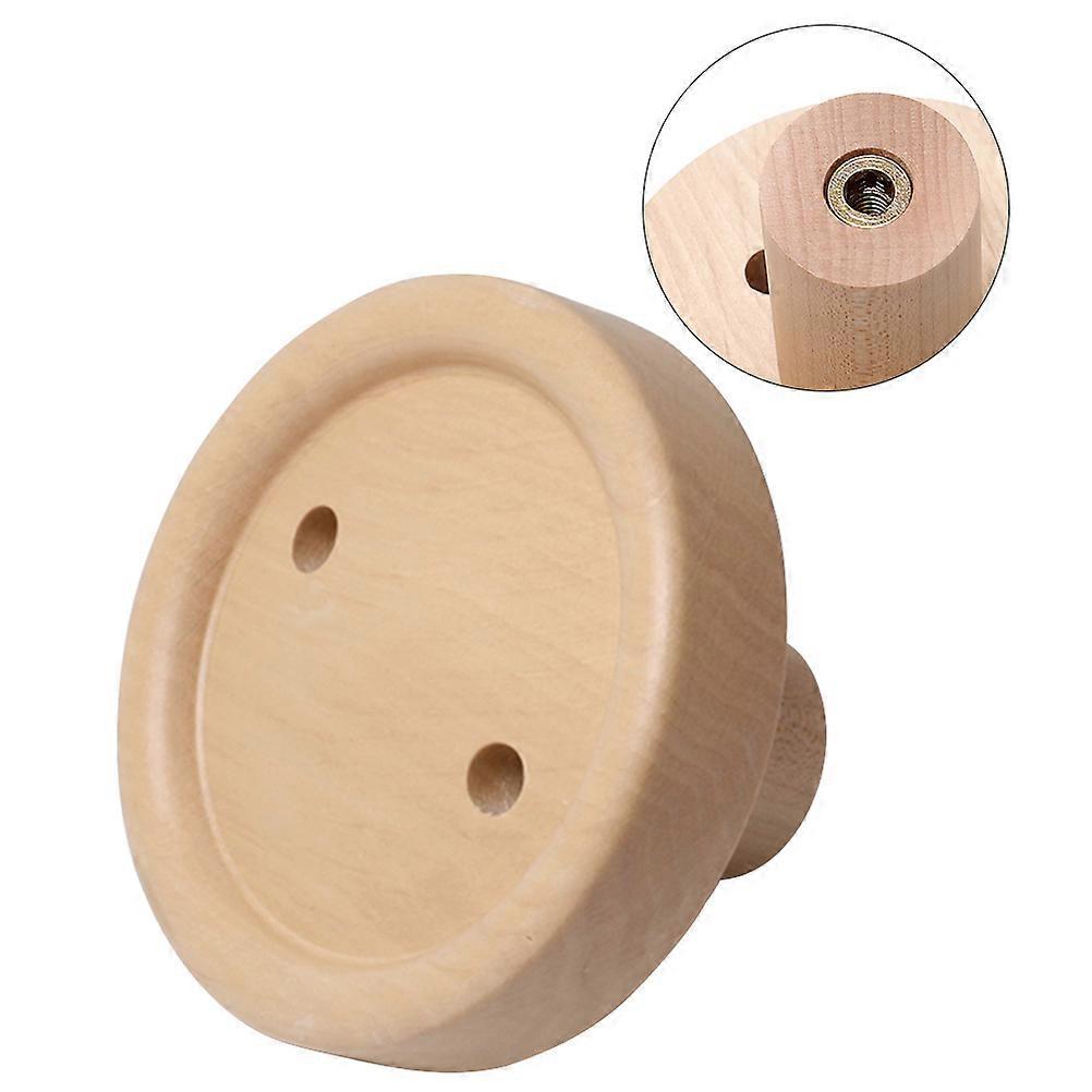 Wooden Button Coat Hook Creative Hook for Hanging 3Pcs Beige Wall Mount