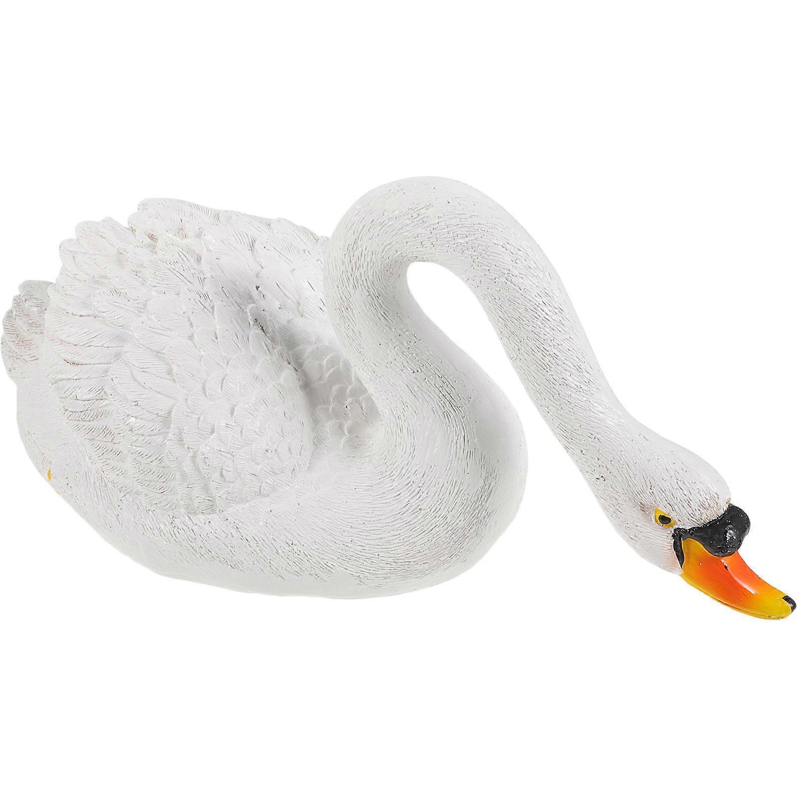 Decorative Swan Ornament Resin Swan Statue for Garden 2Pcs Figurine