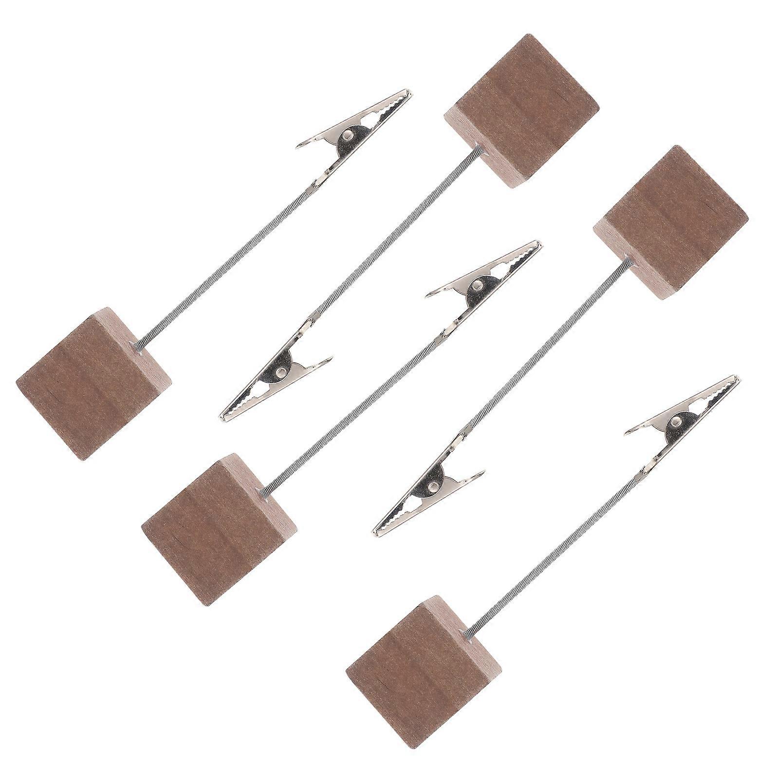 Wood Memo Clips for Photo Display 10Pcs Practical Note Clamps Coffee