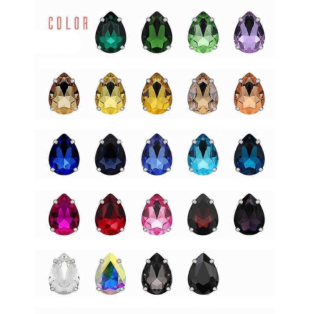 Teardrop für Kleidungsstück Glas Strass Kristall Klaue Nähen 100Pcs Hellgrün