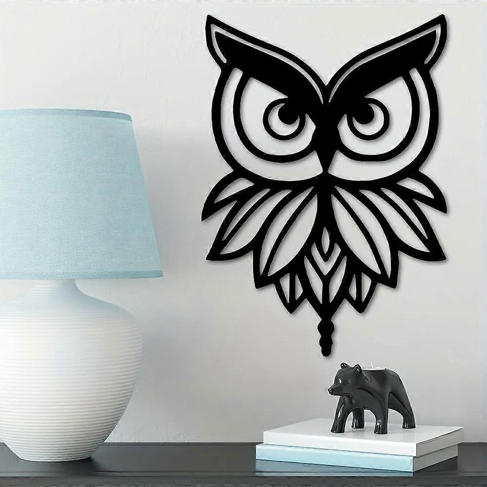1PC Black Owl Hanging Metal Wall Décor for Home Interiors