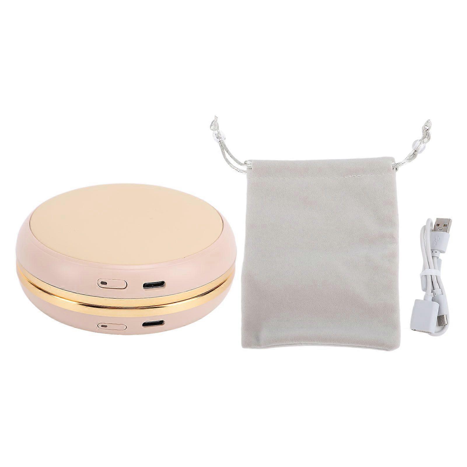 USB Hand Warmer 2 Temperatures Fast Dual Sided Heating Multifunctional Power Bank Pocket Heater with Mirror Coffee