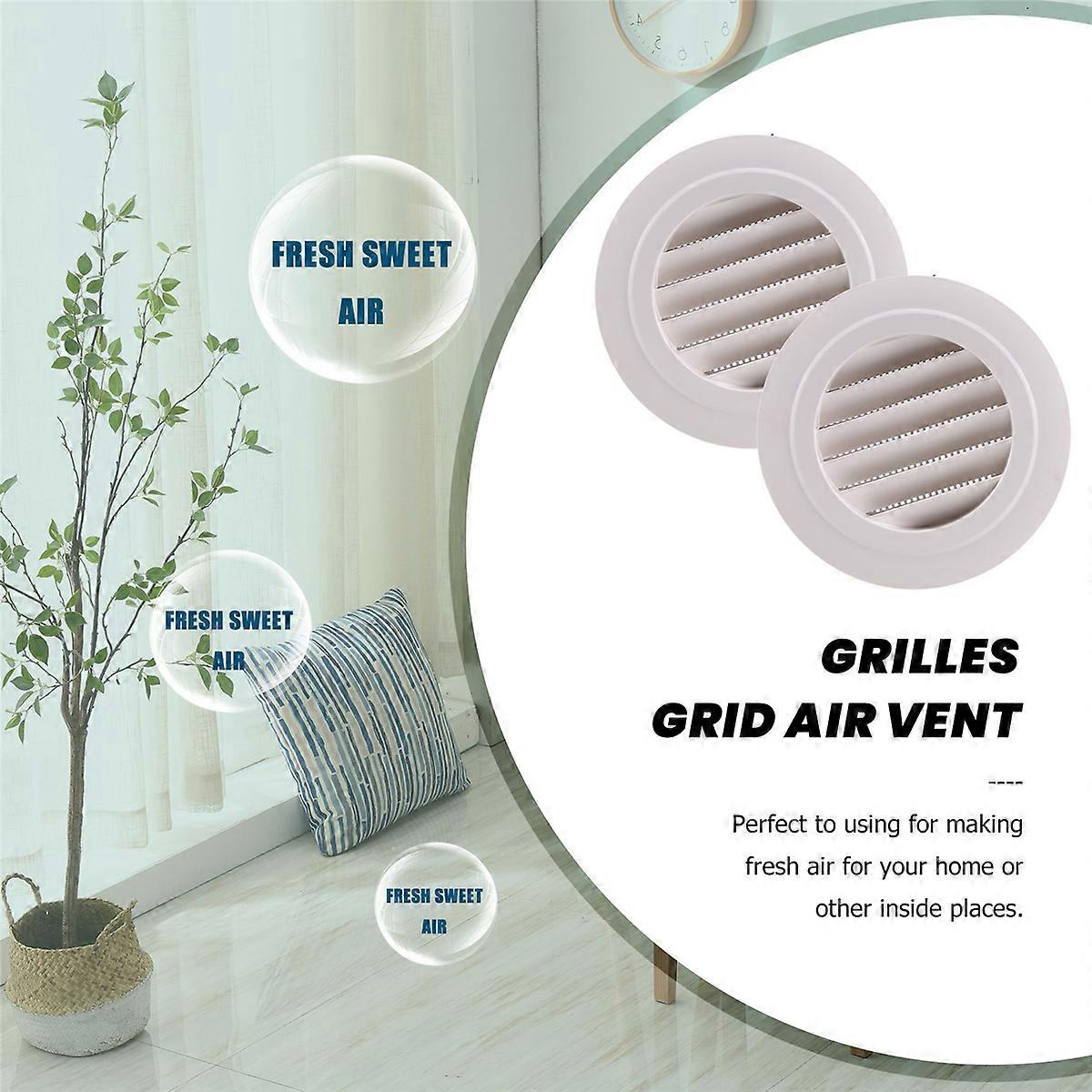 2 Pieces 4 Inch Air Vent Louver,Cover with Built-In a Fly Screen