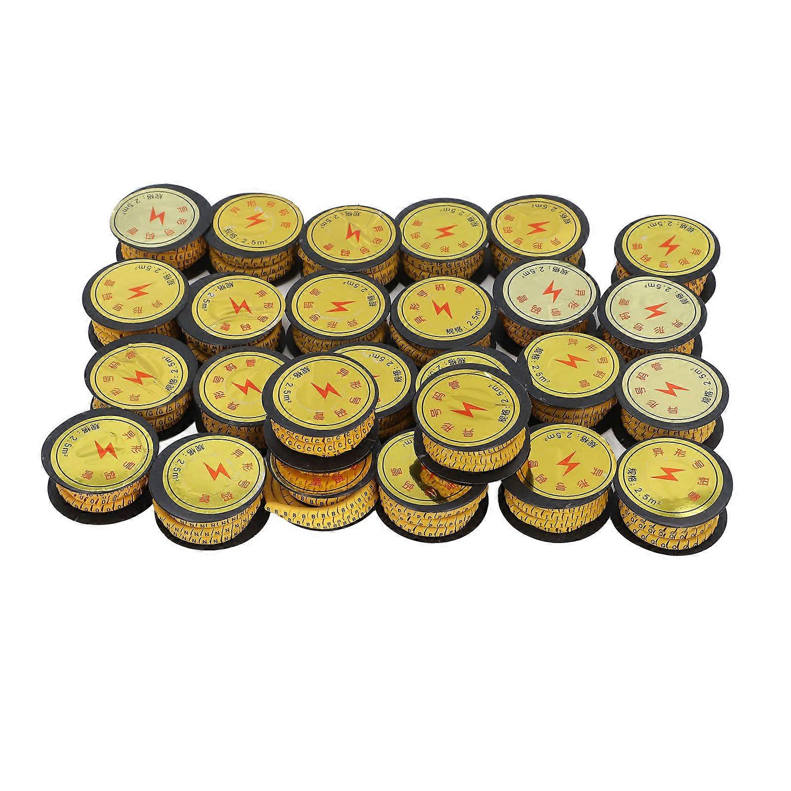 26 STUKS Set Buis Kabel Marker EC Letter Nummer PVC A tot Z Markering Gecodeerde Kabelmarkering 2,5 m