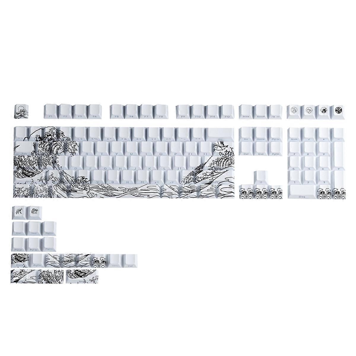 -E Gradient Keycap PBT Side Carving White