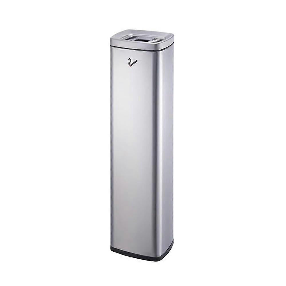 Standing Ashtray with Smoke Extinguishing Column for Hotel Lobby and Outdoor Use, Silver