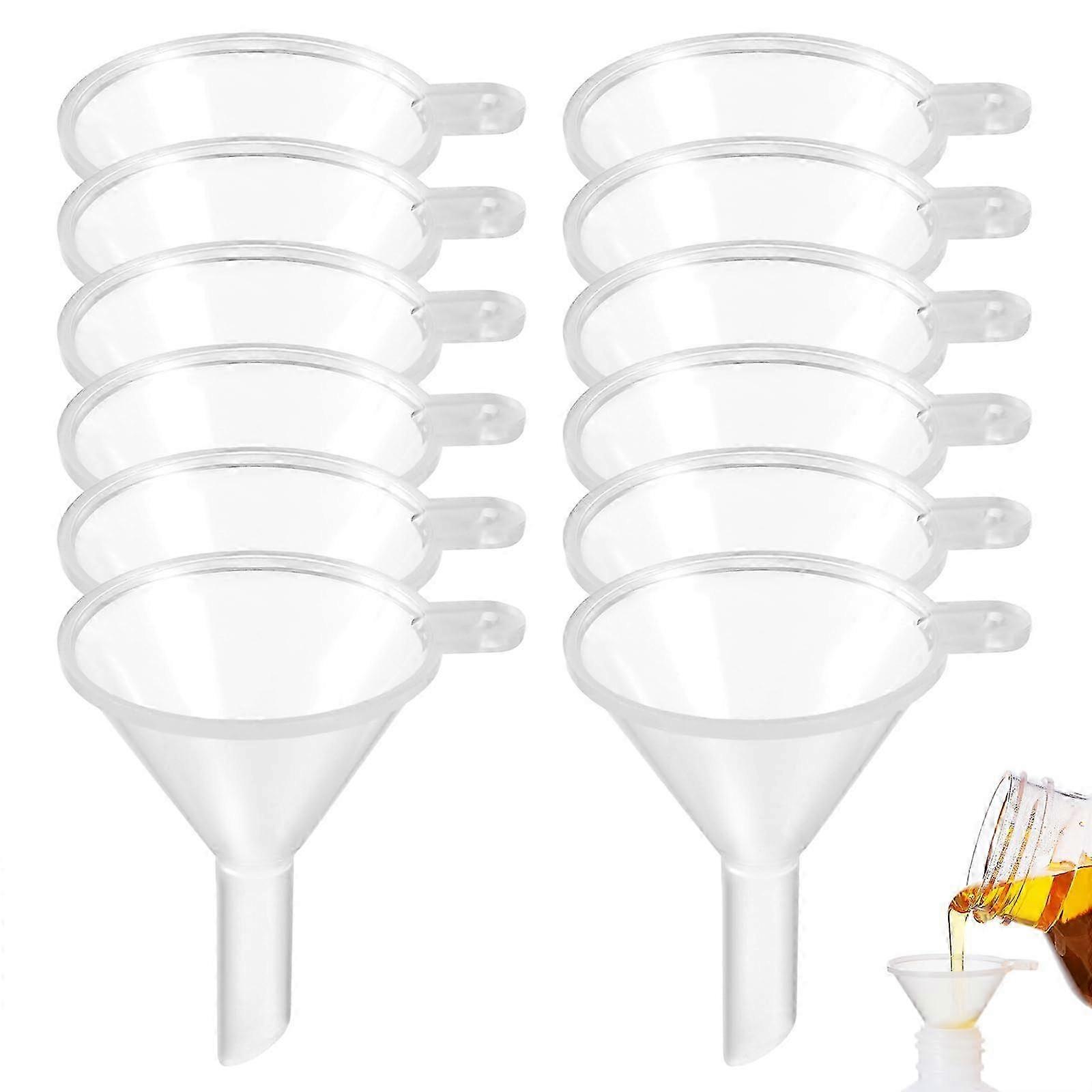 20 Pcs Mini Clear Plastic Funnels for Kitchen and Lab Use 25-26