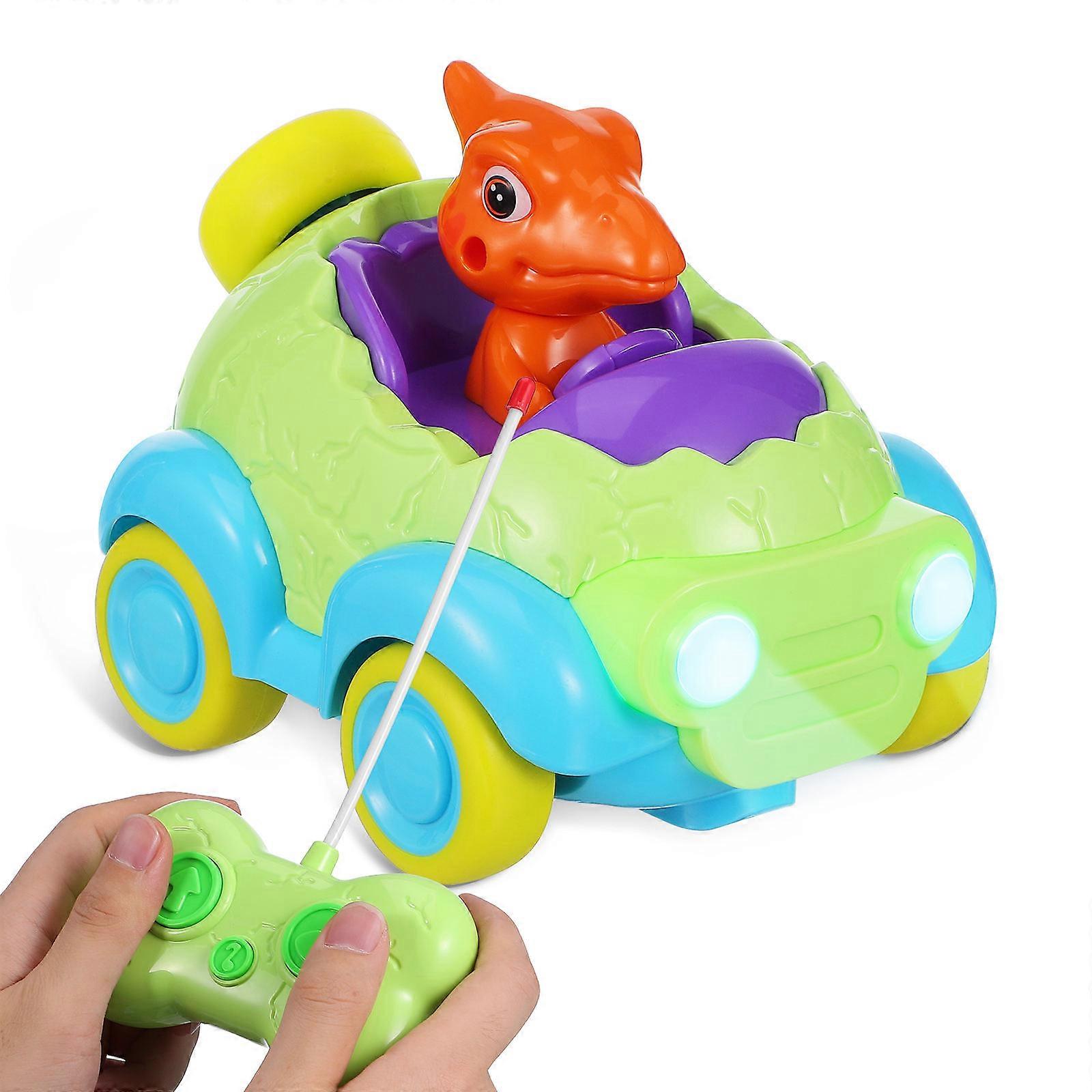 Remote Car Dinosaur Toy for Playing Cartoon Figure with Light and Music