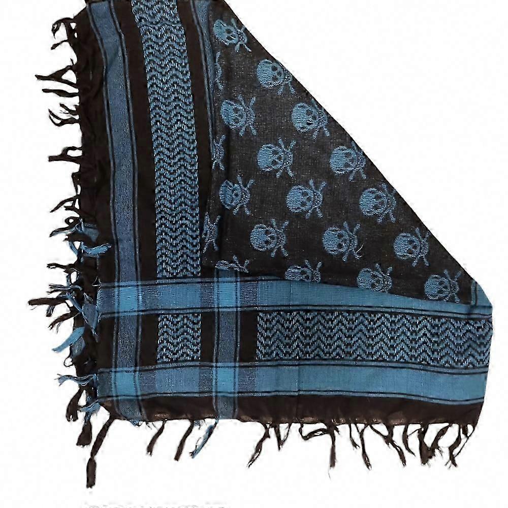 Palestinian Keffiyeh Scarf Black and White Skull Pattern