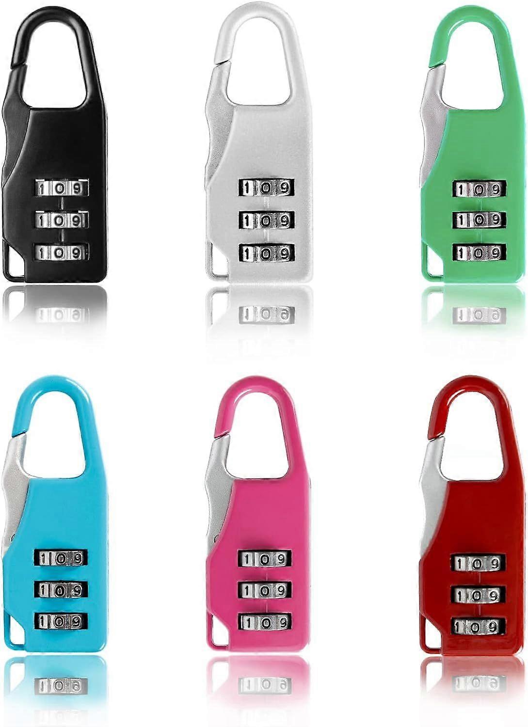 6 Pieces Code Padlock Mini Code Padlock 3 Digit Luggage Combination Lock Code Padlock for Locker Mini Combination Lock for Luggage, Backpack, School o