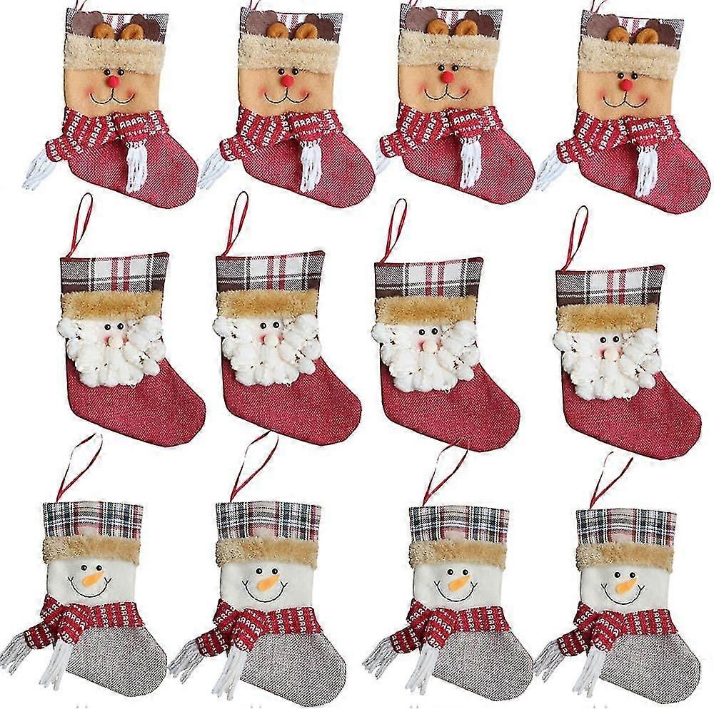 Christmas 3d Decorative Socks Candy Gift Bag, 12 Pieces