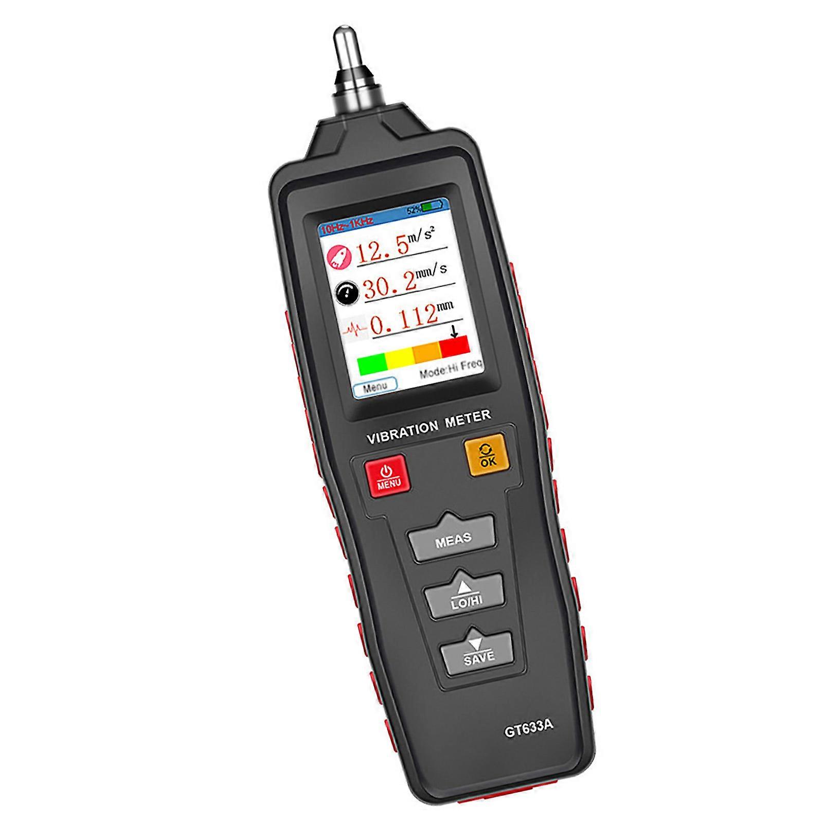 Digital Vibrometer For Mechanical Diagnostics Including Thread Mounted Sensors And Wear Resistant ABS Construction Multicolor