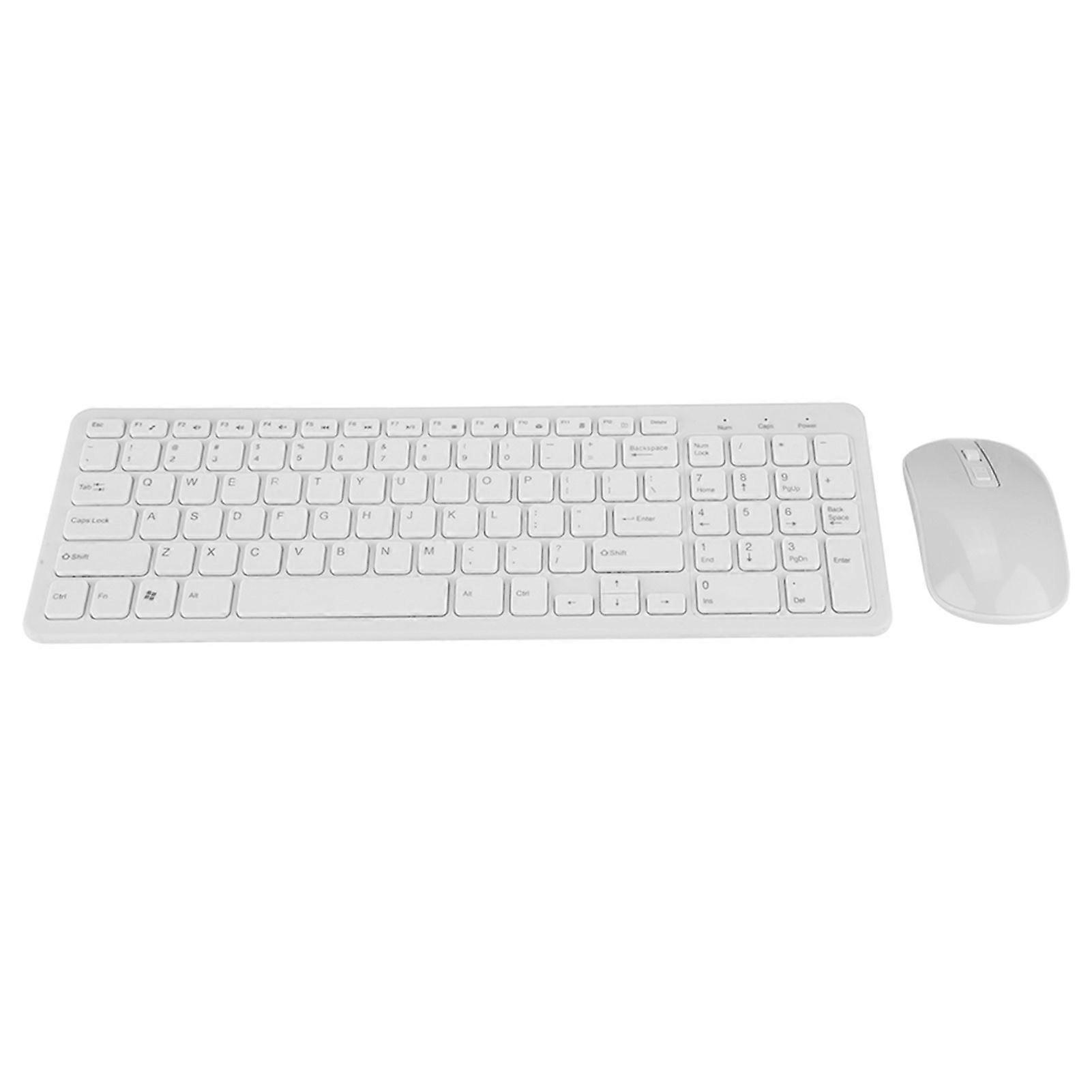 108 Keys MultiFunctional 2.4G Wireless Keyboard Mouse Combo High Sensitivity No delay(White)SH