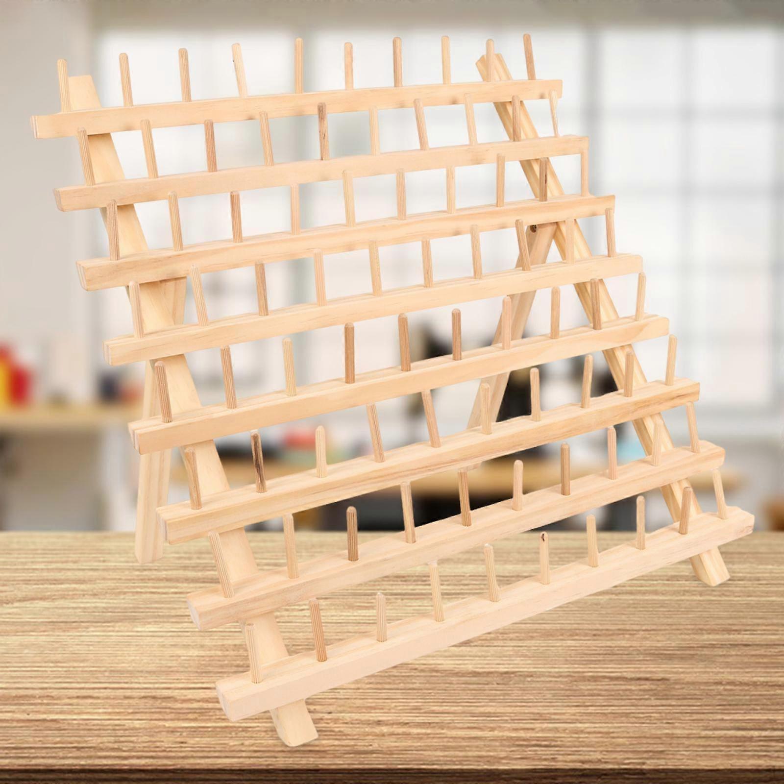 Wooden Thread Holder for Braiding with Hooks and Simple Setup