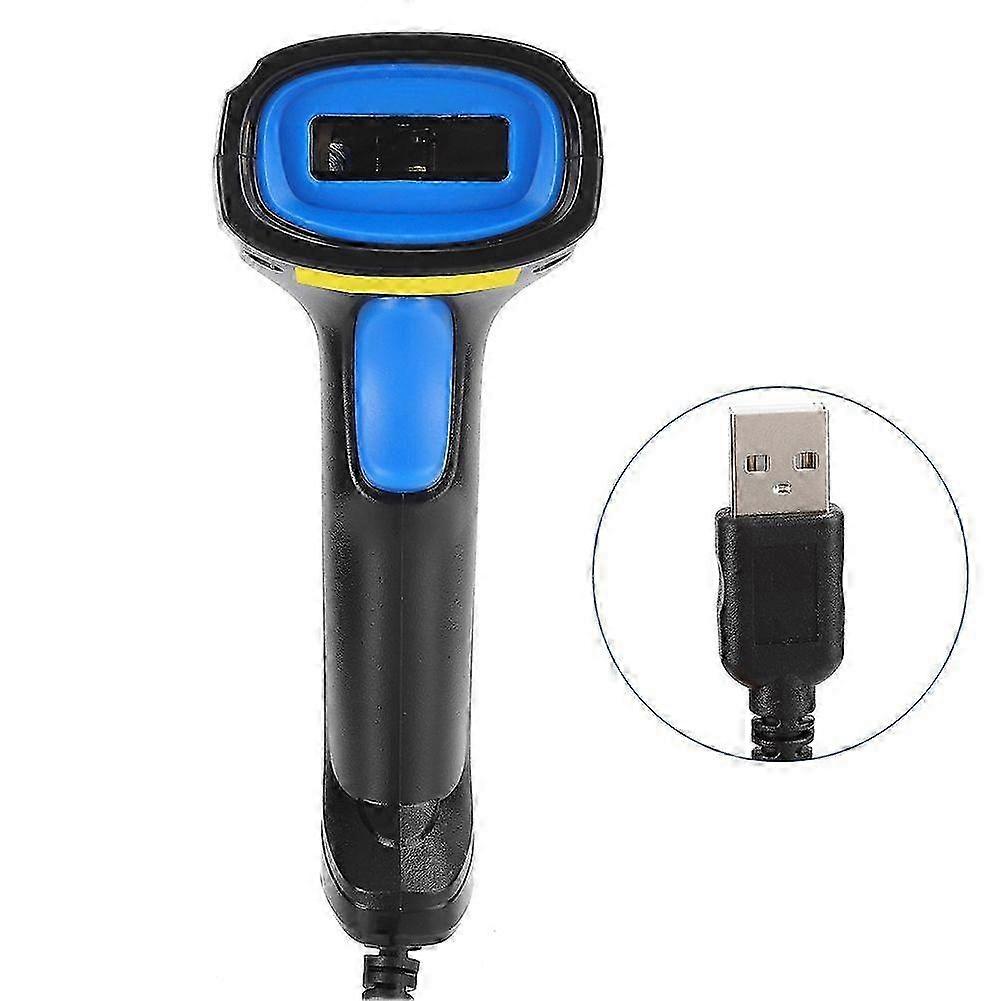 1D Code Scanner Barcode Reader Wired Ergonomic IP54 ABS Shell Wear Resistant Anti Fall(Wired Scanner YHD-1100L )Hwy