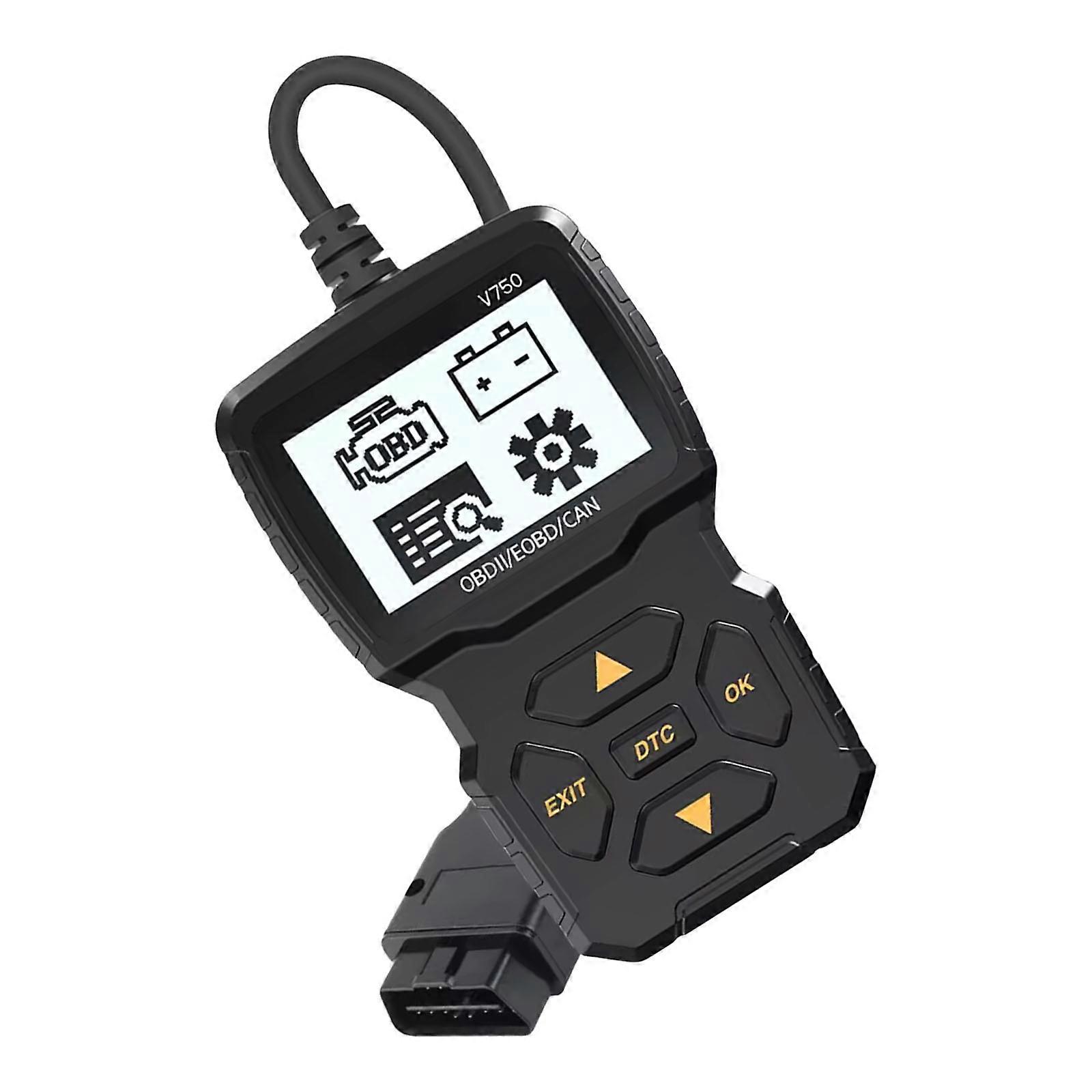 OBDII Scanner For Engine Error Codes Featuring Potential difference Monitoring And Ergonomic Handheld Design Multicolor
