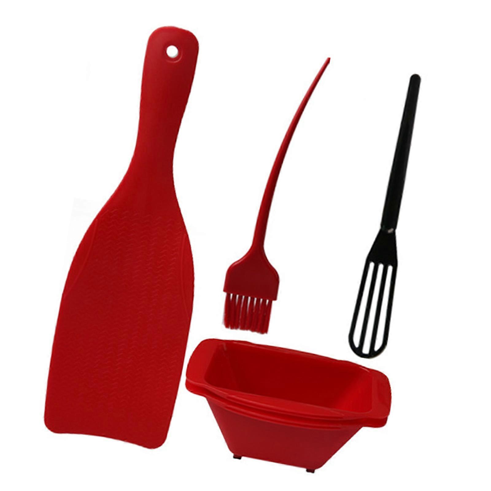 Professional Hair Color Applicator Set Multiple Size Paddles Plastic Materials For Precise Salon Grade Application  red color