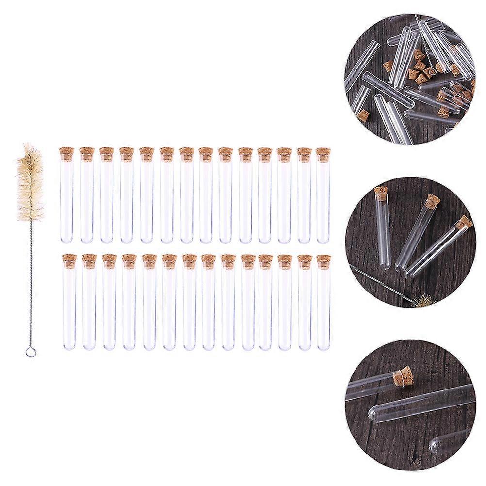 Plastic Test Tubes for Storage Use 100Pcs Liquid Container with Stopper