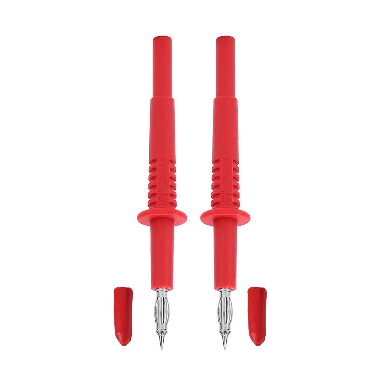 Pack of 2 4mm Test Examine Clients High Accuracy Instrumentation Probes Stable PVC Insulation for Electrical Testing  Red