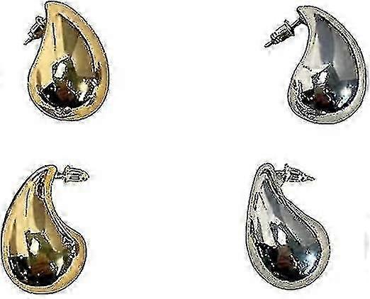 Tear Drop Silver Gold Trender overdimensjonert Statement Style øredobber