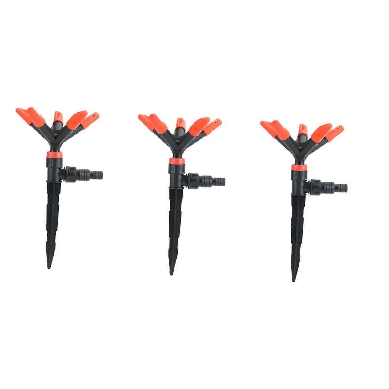 Automatic Garden Sprinkler Set of 3 Rotating Lawn Watering System for Backyard and Outdoor Use