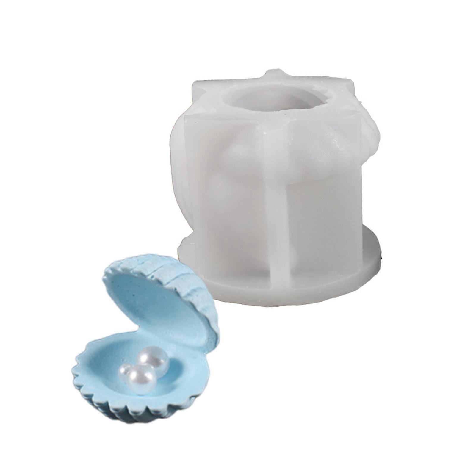 Jewelry Storage Box Sturdy Silicone Mold in Shells Shape for Handmade Craft and Trinkets Storage with Convenient Lid Multicolor