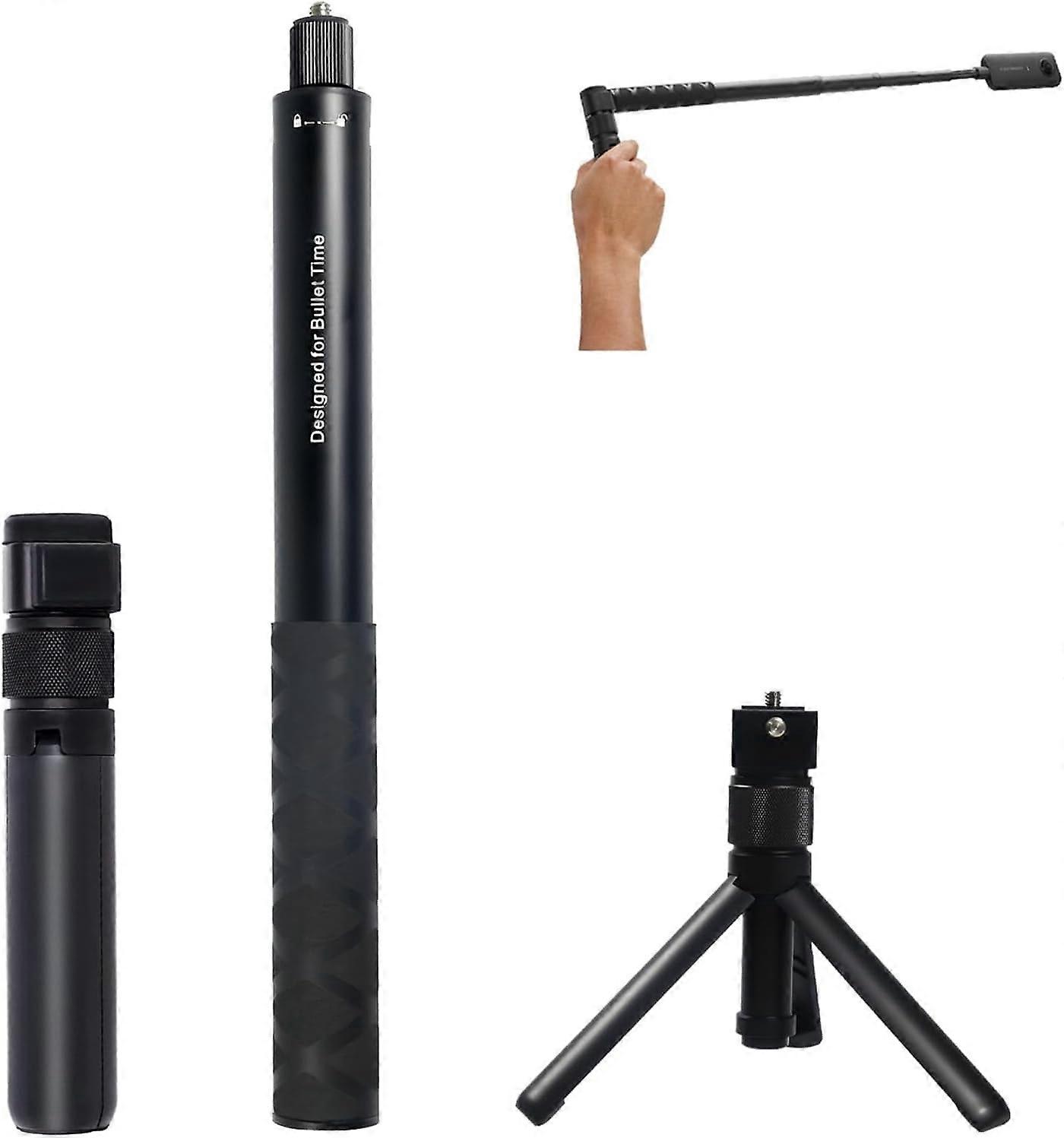 Invisible Selfie Stick for Insta360 / GoPro - Bullet Time Handle Kit Extension Monopod Rod with Tripod