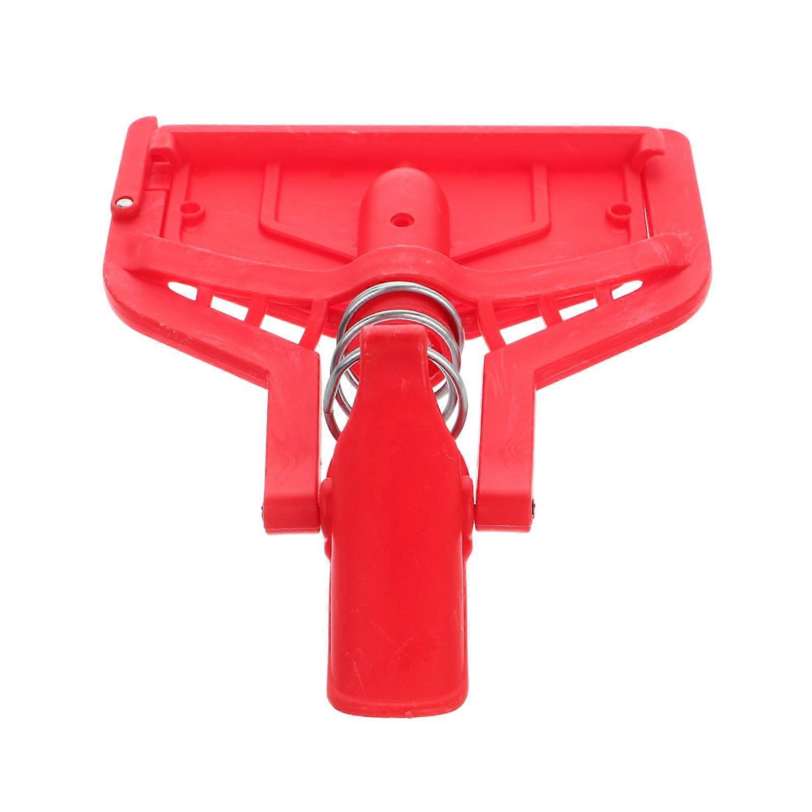 Mop Clamp Adapter with Detachable Handle Holder for Easy Floor Cleaning Replacement in Red