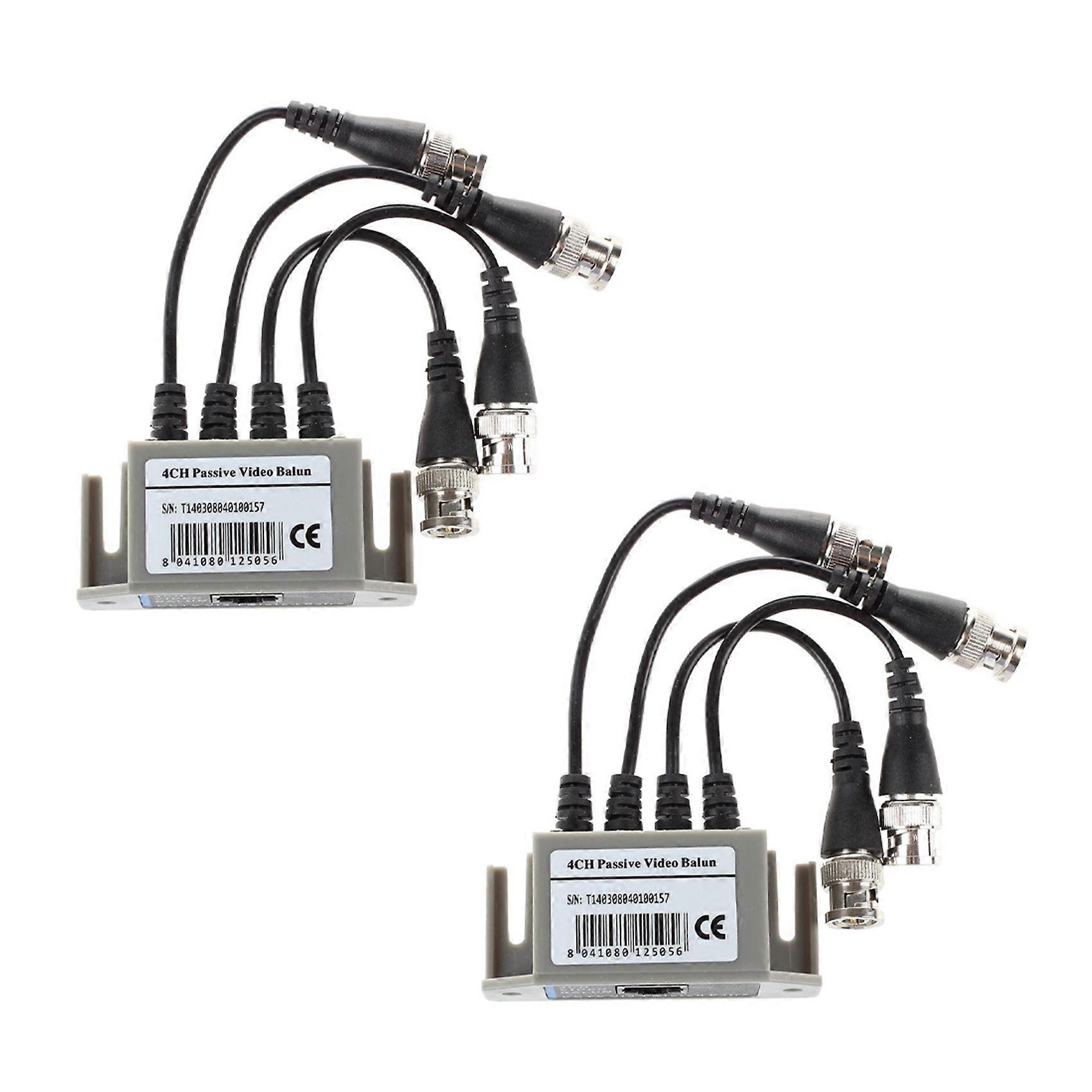 2X 4-Channel Video Balun BNC UTP CAT5 Transmitter for CCTV/ Surveillance Camera Trend
