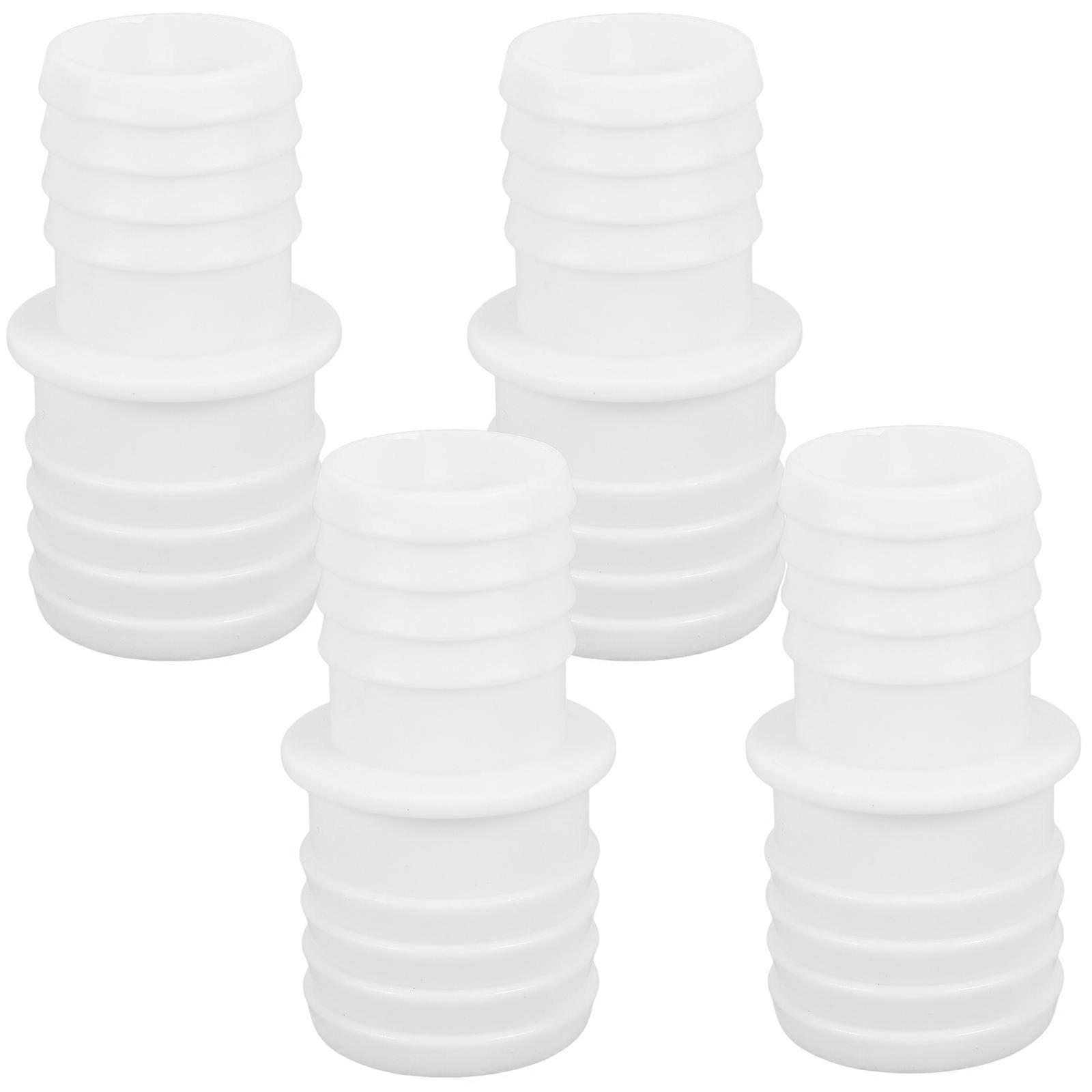 White Plastic Drain Hose Connector for Car Use 4Pcs Versatile and Durable Adapter
