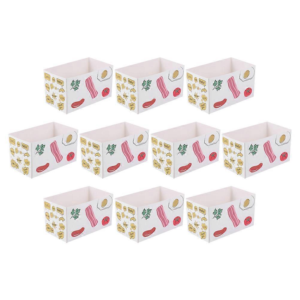 Breakfast Packing Boxes Paper Sandwich Containers for Storage Use 10Pcs