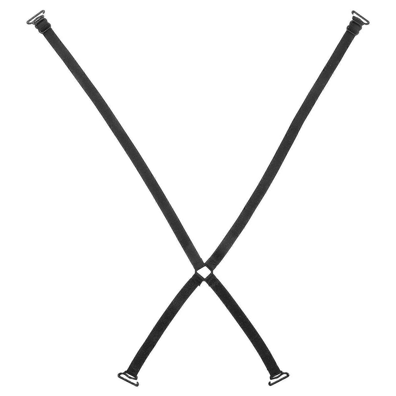 Black Bra Strap Adjustable Cross Back for Women Stretchable Bra Strap