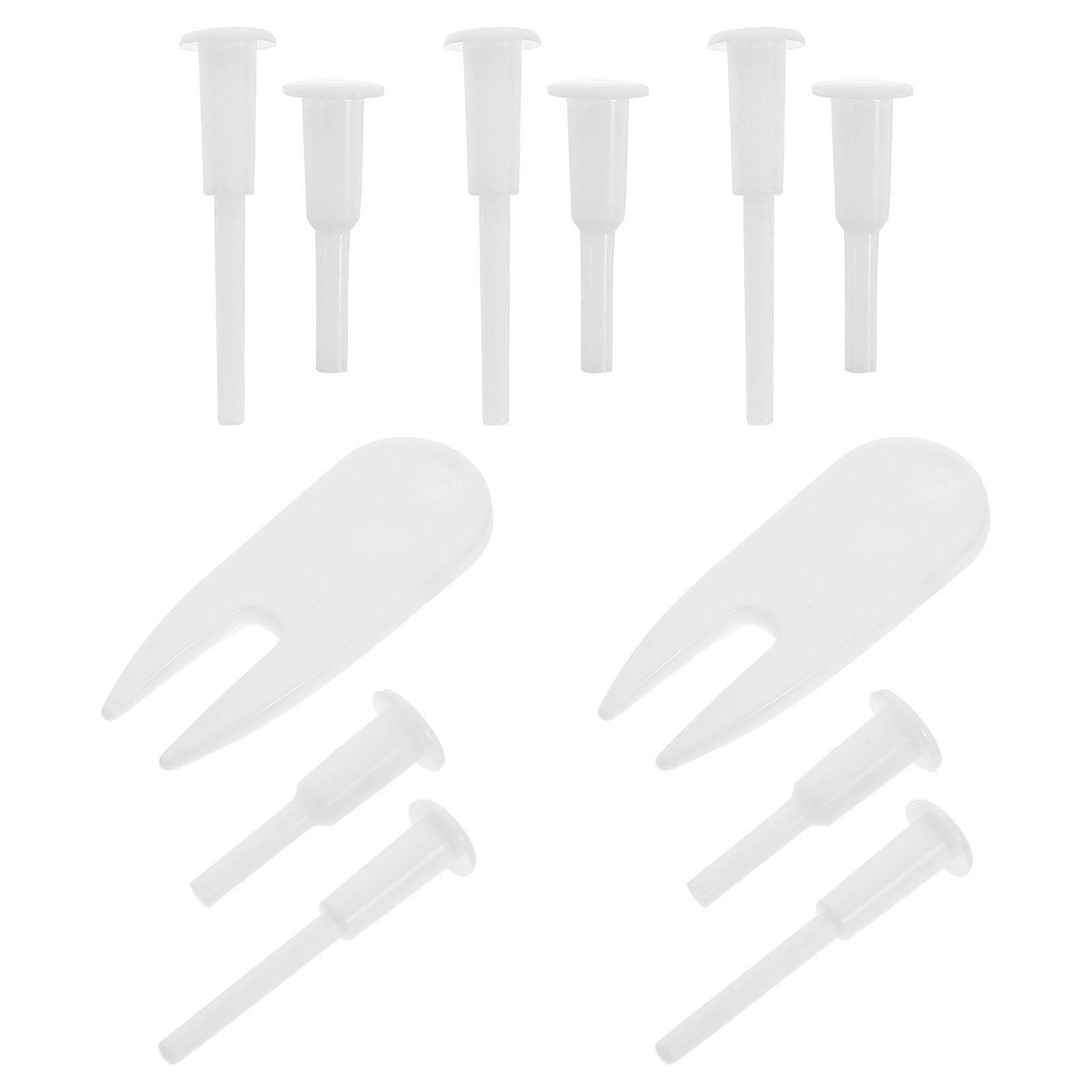 Yoga Ball Plug Replacement Kit for Inflatable Bed Pool Made of Abs Plastic in White Color with Seal Design 12Pcs