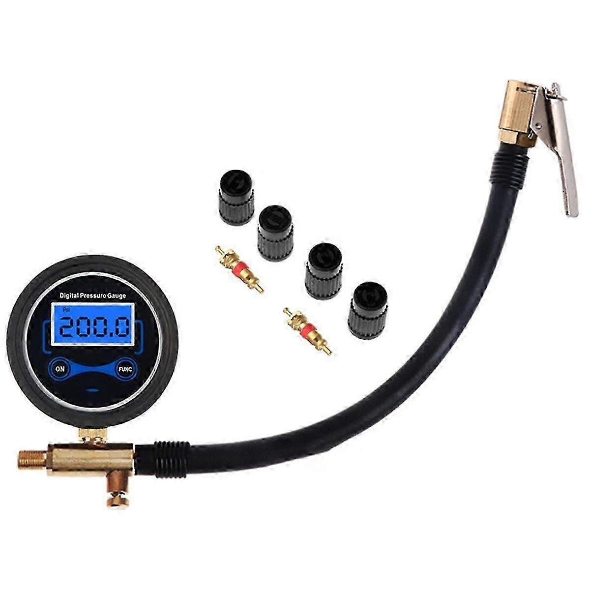 Tire Inflator Pump LCD Display Car Tire Pressure Inspection Tool Quick Connect Compact Digital Tire