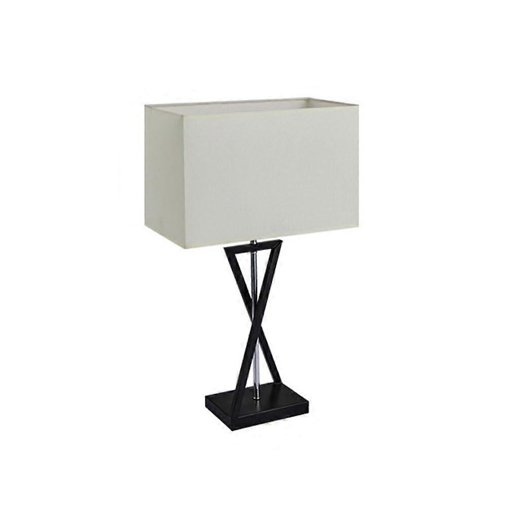 Modern Scandinavian Fabric Metal Desk Lamp with Rectangular Shade, E26/E27 Compatible for Office