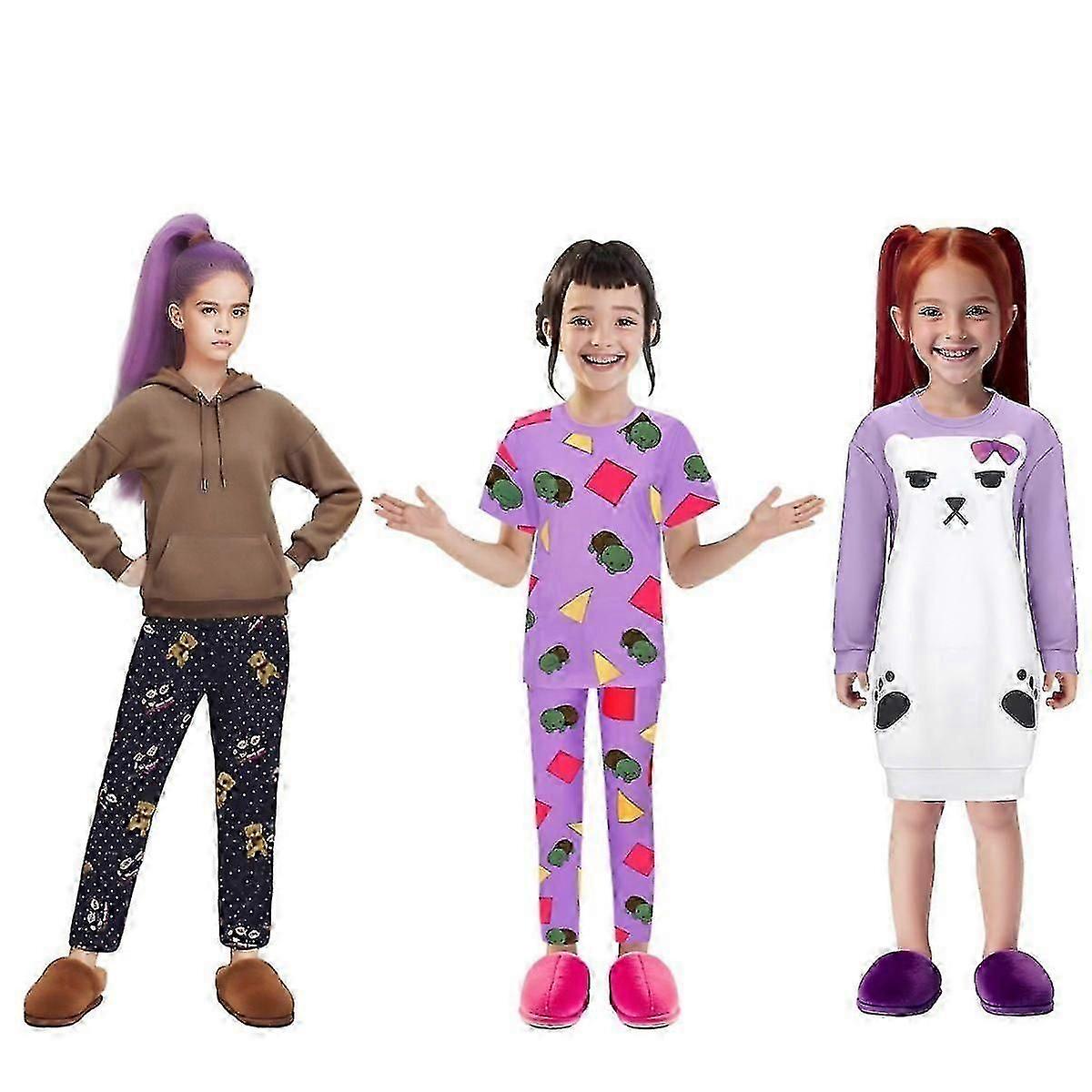 Conjunto de pijama Kpop Demon Hunters para meninas - Moletom com capuz, blusa e calça